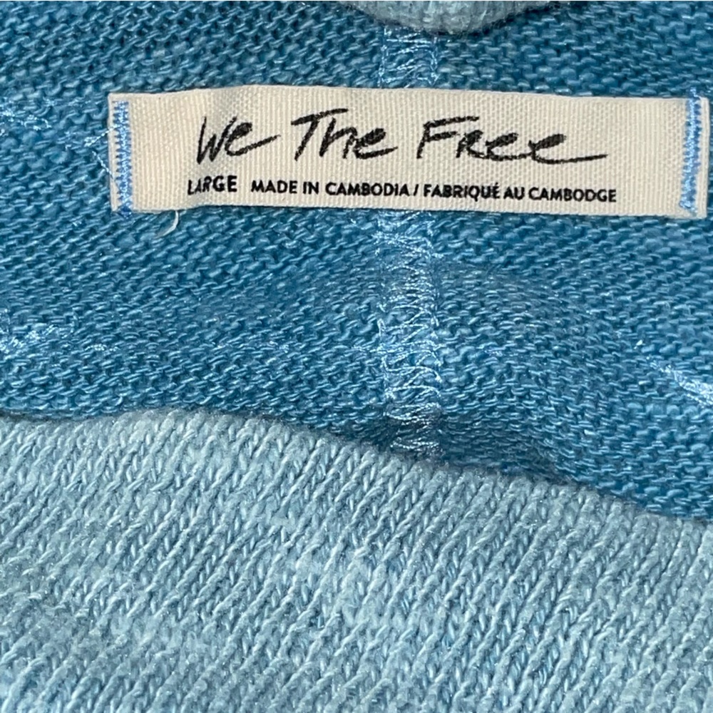 We The Free Free People Timmy Turtleneck Blue Oversized Sweater Women’s Large - Picture 6 of 13